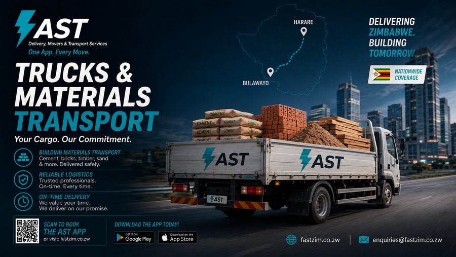 A FAST truck loaded with cement, bricks and timber